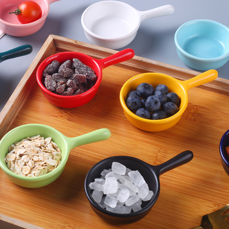 Dip Bowl With Handle Set of 9 - Bowl, ceramic bowl, dip bowls, chutney bowl, dip bowls ceramic | Bowls for dining table & home decor 