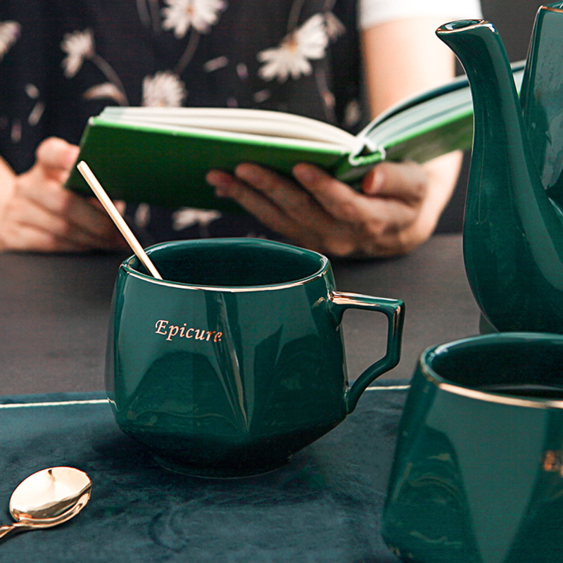 Contemporary Tea Set Green - Tea cup set, tea set, teapot set | Tea set for Dining Table & Home Decor