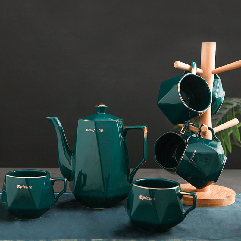 Contemporary Tea Set Green - Tea cup set, tea set, teapot set | Tea set for Dining Table & Home Decor