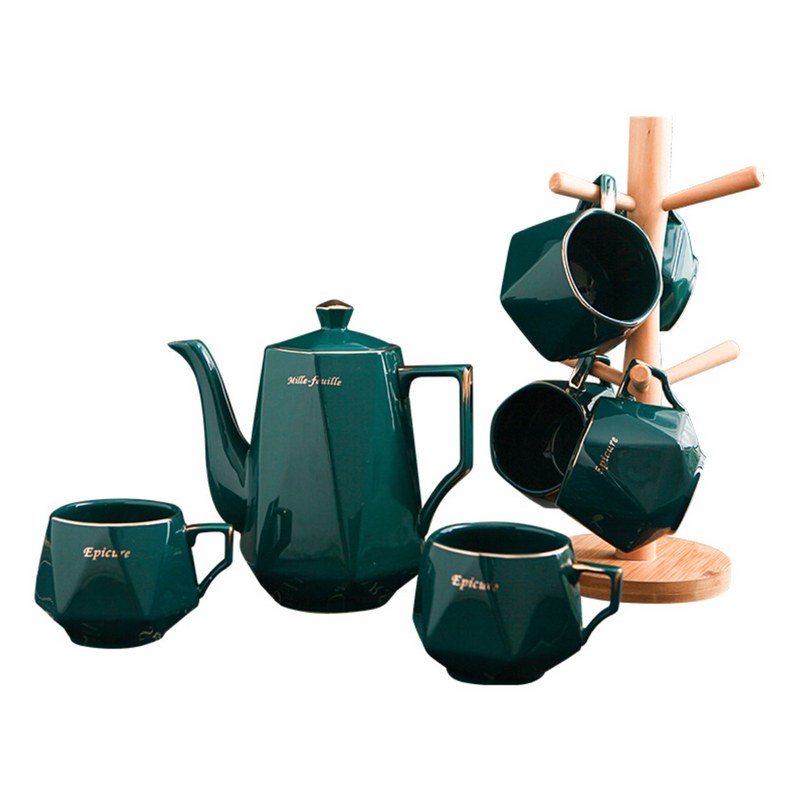 Contemporary Tea Set Green - Tea cup set, tea set, teapot set | Tea set for Dining Table & Home Decor