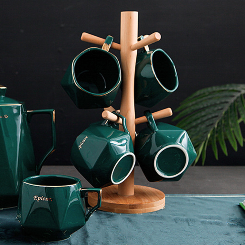 Contemporary Tea Set Green - Tea cup set, tea set, teapot set | Tea set for Dining Table & Home Decor