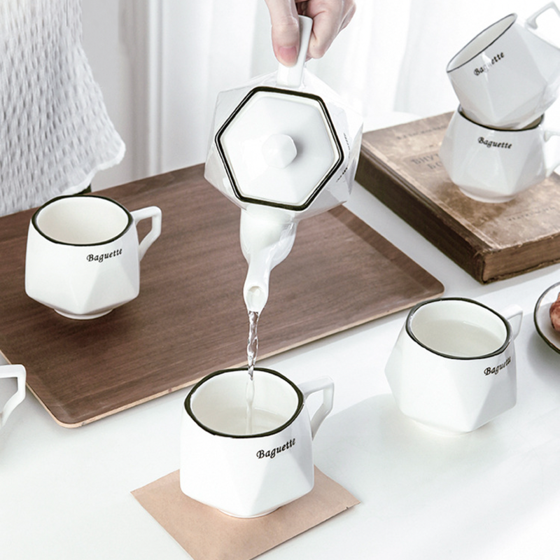 Contemporary Tea Set White - Tea cup set, tea set, teapot set | Tea set for Dining Table & Home Decor