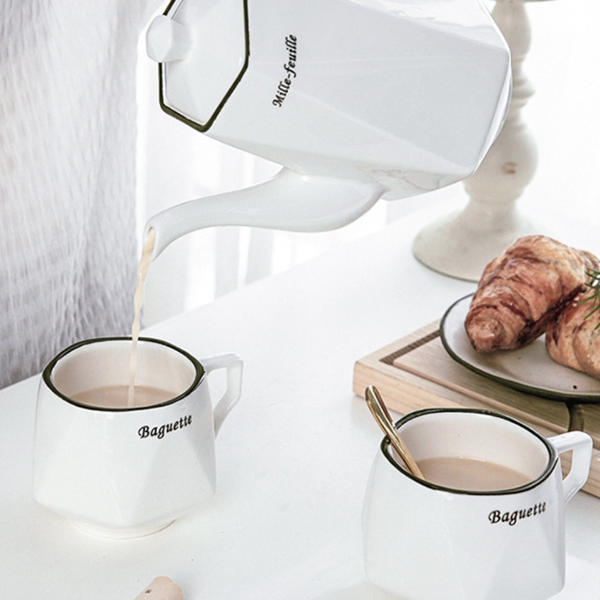 Contemporary Tea Set White - Tea cup set, tea set, teapot set | Tea set for Dining Table & Home Decor