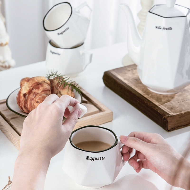 Contemporary Tea Set White - Tea cup set, tea set, teapot set | Tea set for Dining Table & Home Decor