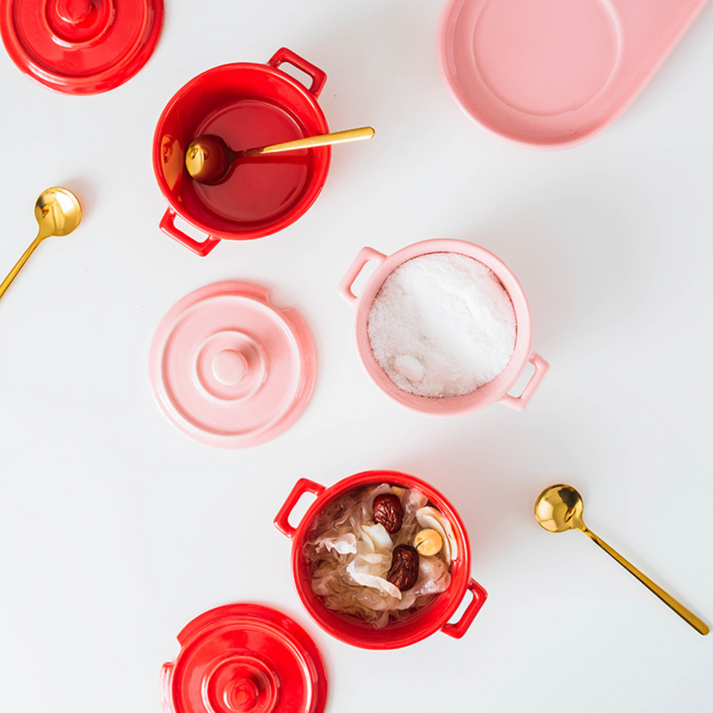 Pink Spice Jar Set With Tray - Jar