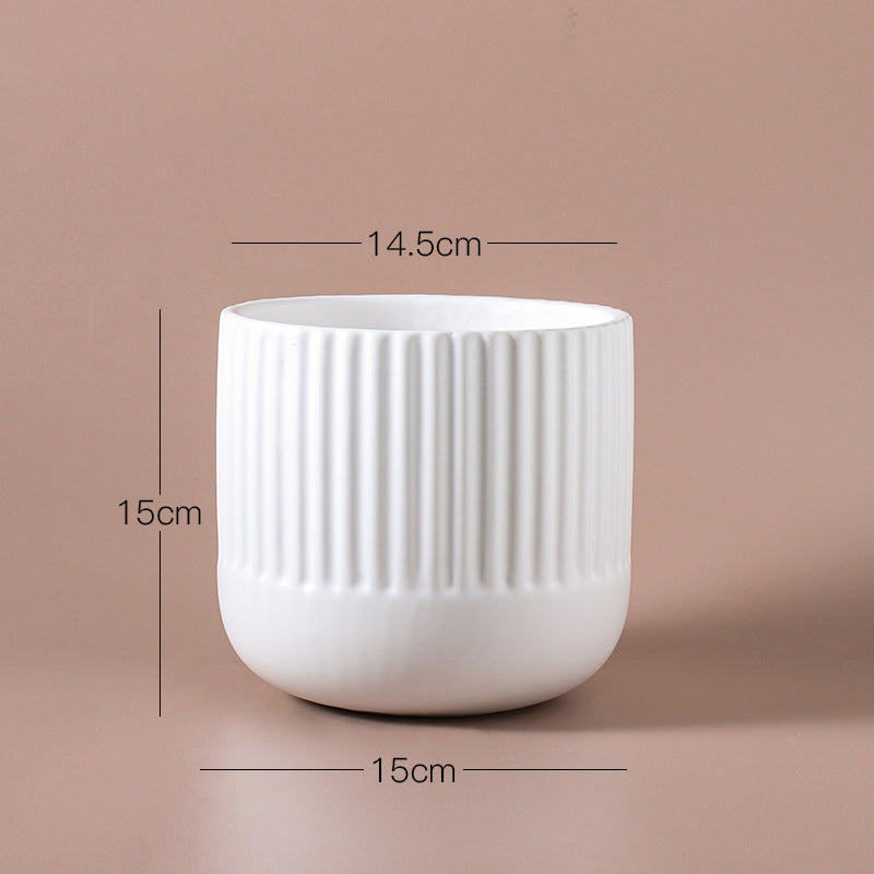 Ribbed Flower Pot - Flower vase for home decor, office and gifting | Home decoration items