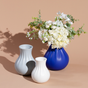 Dark Blue Vase - Ceramic flower vase for home decor, office and gifting | Room decoration items