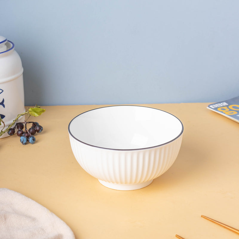 Ribbed Soup Bowl - Bowl, soup bowl, ceramic bowl, snack bowls, curry bowl, popcorn bowls | Bowls for dining table & home decor