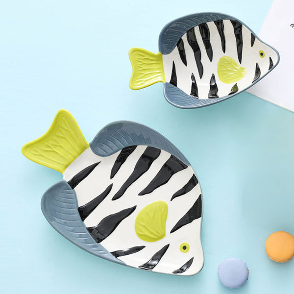 Fish Dishes Black and White - Serving plate, small plate, snacks plates | Plates for dining table & home decor