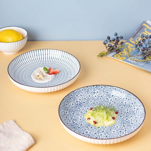 Meraki Ceramic Plate - Serving plate, pasta plate, lunch plate, deep plate | Plates for dining table & home decor