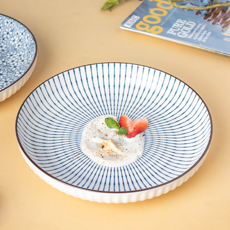 Meraki Ceramic Plate - Serving plate, pasta plate, lunch plate, deep plate | Plates for dining table & home decor