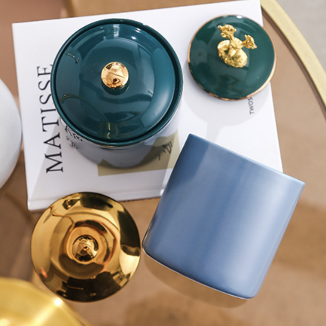 Blue Ceramic Container - Jar