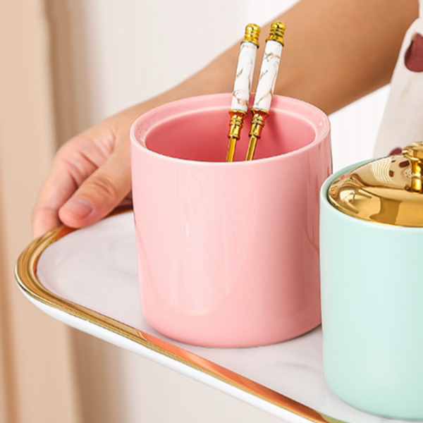 Pink Ceramic Container - Jar
