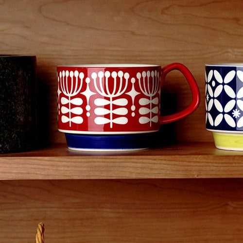 Red And White Cup- Mug for coffee, tea mug, cappuccino mug | Cups and Mugs for Coffee Table & Home Decor