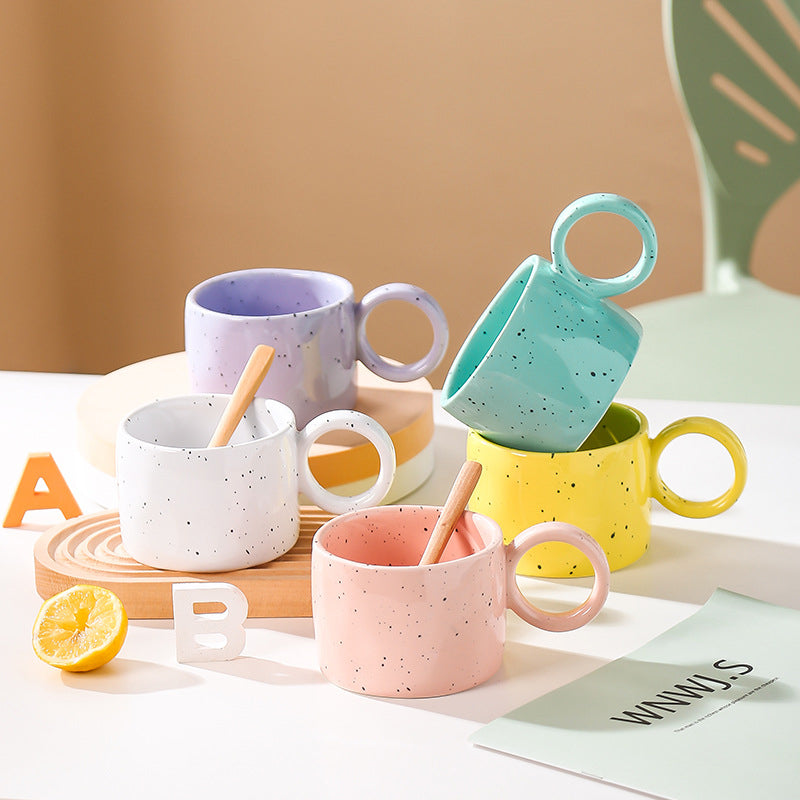 Pink Speckled Mug- Mug for coffee, tea mug, cappuccino mug | Cups and Mugs for Coffee Table & Home Decor