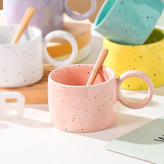 Pink Speckled Mug- Mug for coffee, tea mug, cappuccino mug | Cups and Mugs for Coffee Table & Home Decor