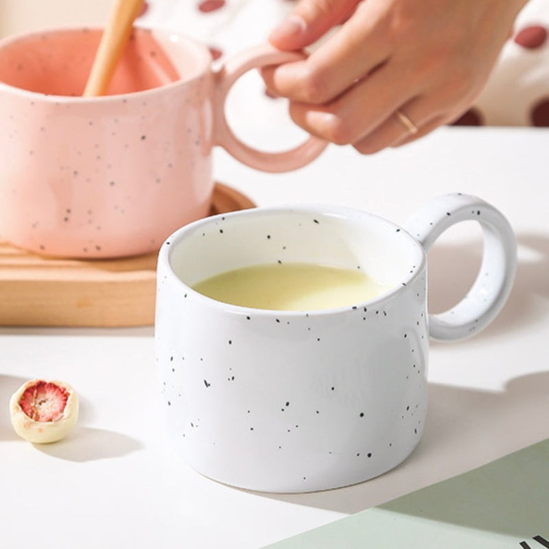 White Speckled Cup- Mug for coffee, tea mug, cappuccino mug | Cups and Mugs for Coffee Table & Home Decor