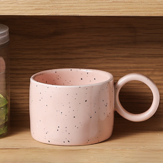 Pink Speckled Mug- Mug for coffee, tea mug, cappuccino mug | Cups and Mugs for Coffee Table & Home Decor