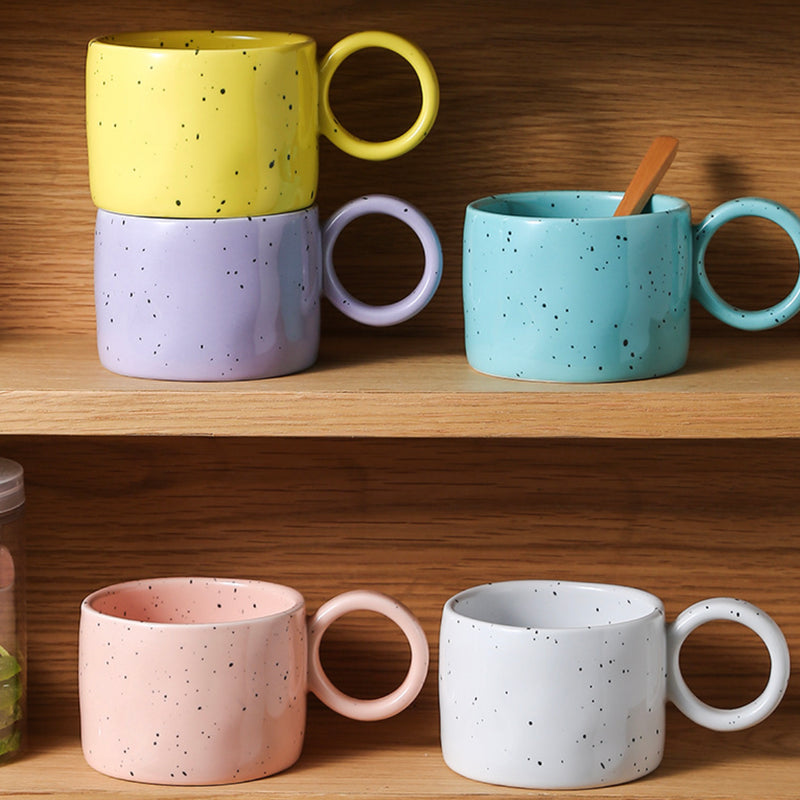 White Speckled Cup- Mug for coffee, tea mug, cappuccino mug | Cups and Mugs for Coffee Table & Home Decor