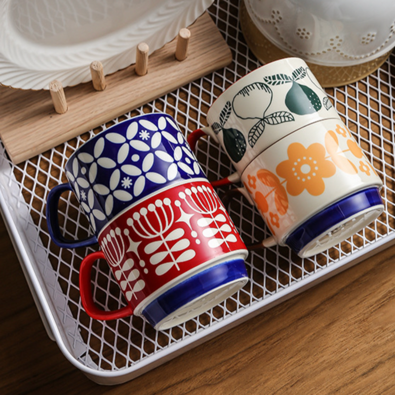 Red And White Cup- Mug for coffee, tea mug, cappuccino mug | Cups and Mugs for Coffee Table & Home Decor