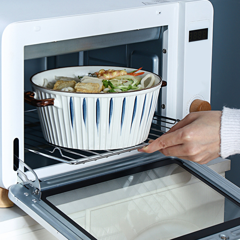 Nitori Cooking Pot - Serving bowl with lid, ceramic bowls with lids, noodle bowl, oven bowl, cooking bowls, bowl with handle | Bowls for dining table & home decor