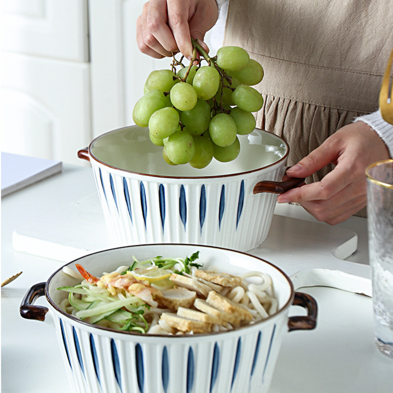 Nitori Cooking Pot - Serving bowl with lid, ceramic bowls with lids, noodle bowl, oven bowl, cooking bowls, bowl with handle | Bowls for dining table & home decor