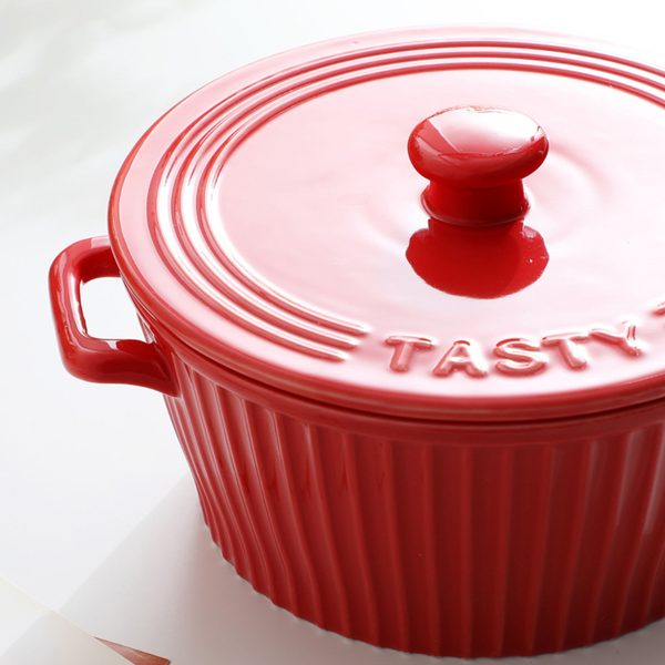 Striped Cooking Pot with Lid