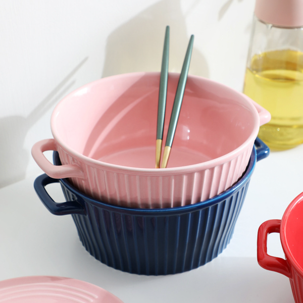 Striped Cooking Pot with Lid