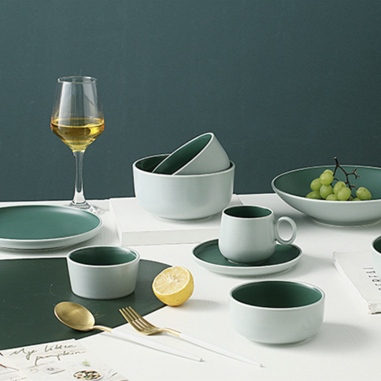 Zoella Dessert Bowl Green 150 ml - Bowl,ceramic bowl, snack bowls, curry bowl, popcorn bowls | Bowls for dining table & home decor