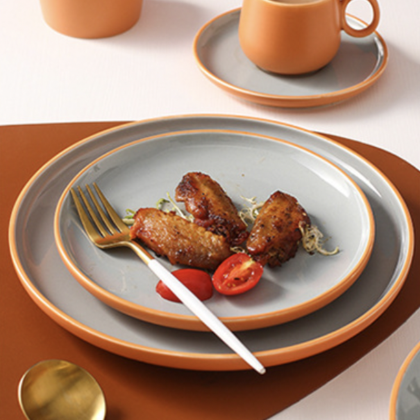 Zoella Dinner Plate Grey - Serving plate, rice plate, ceramic dinner plates| Plates for dining table & home decor