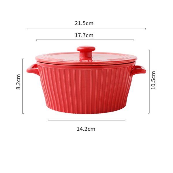 Striped Cooking Pot with Lid