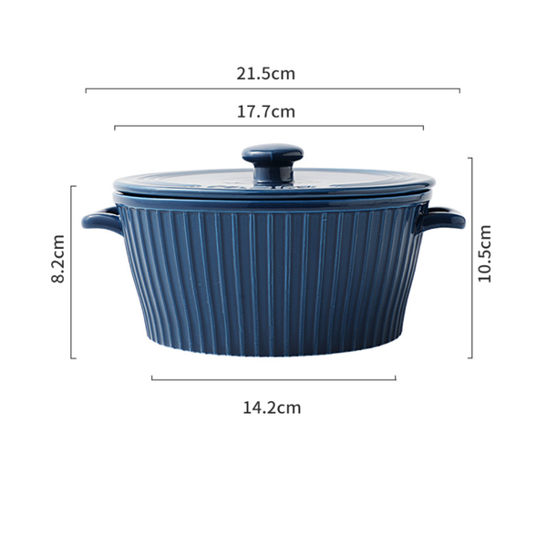 Striped Cooking Pot with Lid