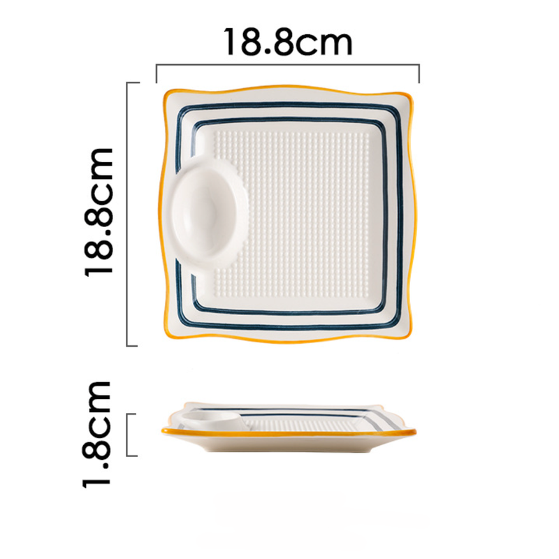 Nitori Dumpling Plate - Serving plate, snack plate, momo plate, plate with compartment | Plates for dining table & home decor