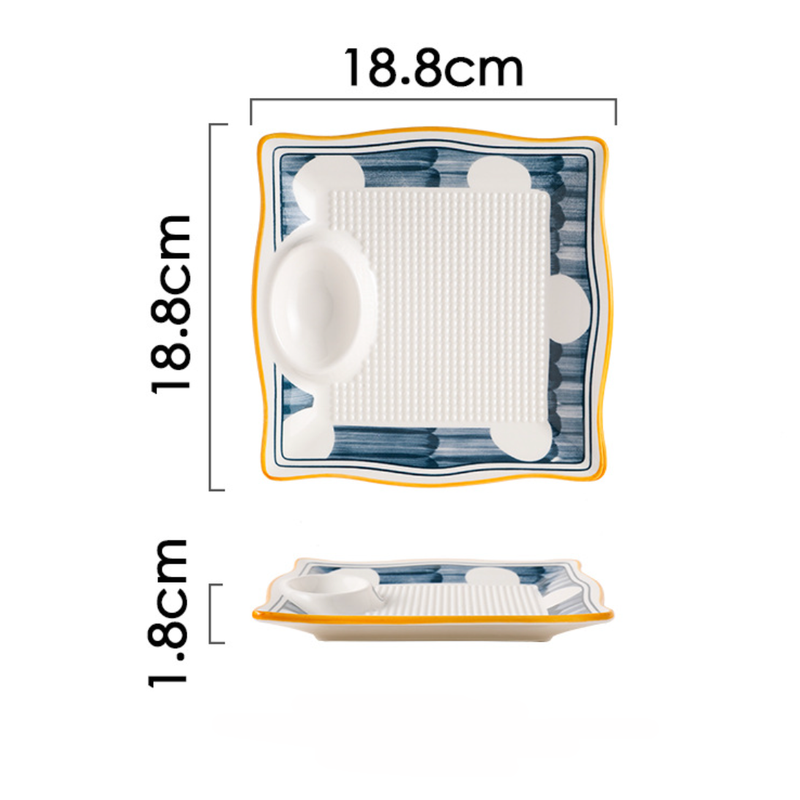 Nitori Dumpling Plate - Serving plate, snack plate, momo plate, plate with compartment | Plates for dining table & home decor