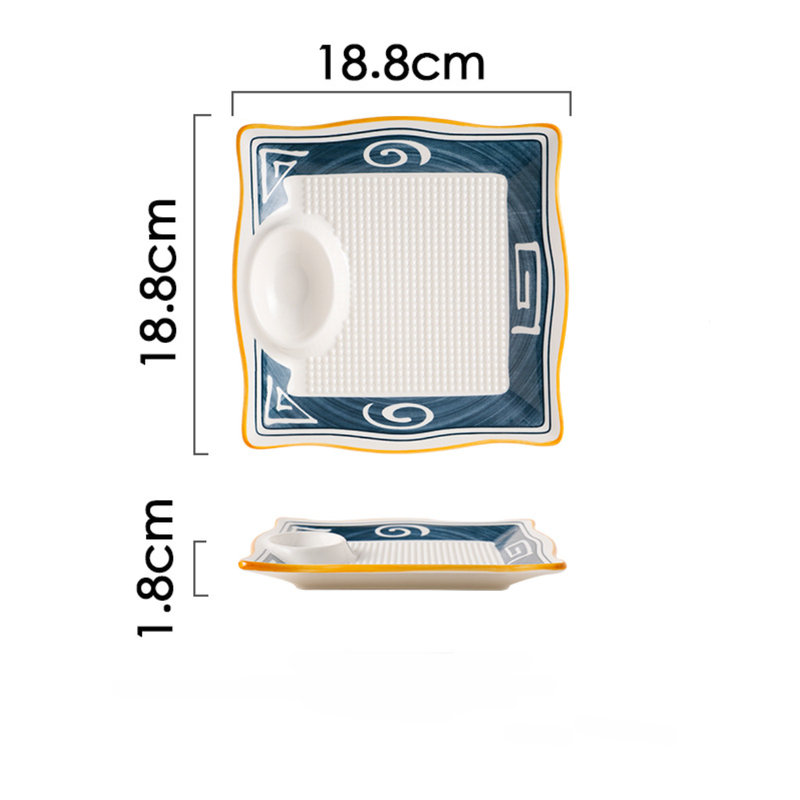 Nitori Dumpling Plate - Serving plate, snack plate, momo plate, plate with compartment | Plates for dining table & home decor