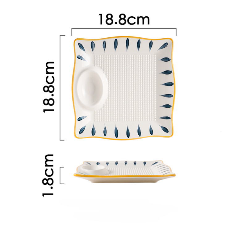 Nitori Dumpling Plate - Serving plate, snack plate, momo plate, plate with compartment | Plates for dining table & home decor