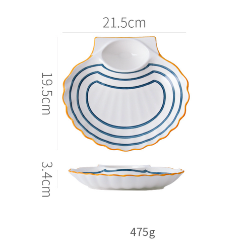 Nitori Shell Section Plate - Serving plate, snack plate, momo plate, plate with compartment | Plates for dining table & home decor