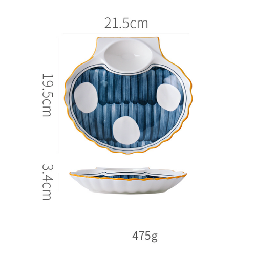 Nitori Shell Section Plate - Serving plate, snack plate, momo plate, plate with compartment | Plates for dining table & home decor
