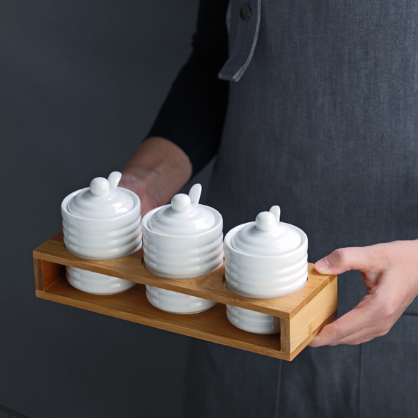 Ceramic Jar for Spices Set of 3 - Jar