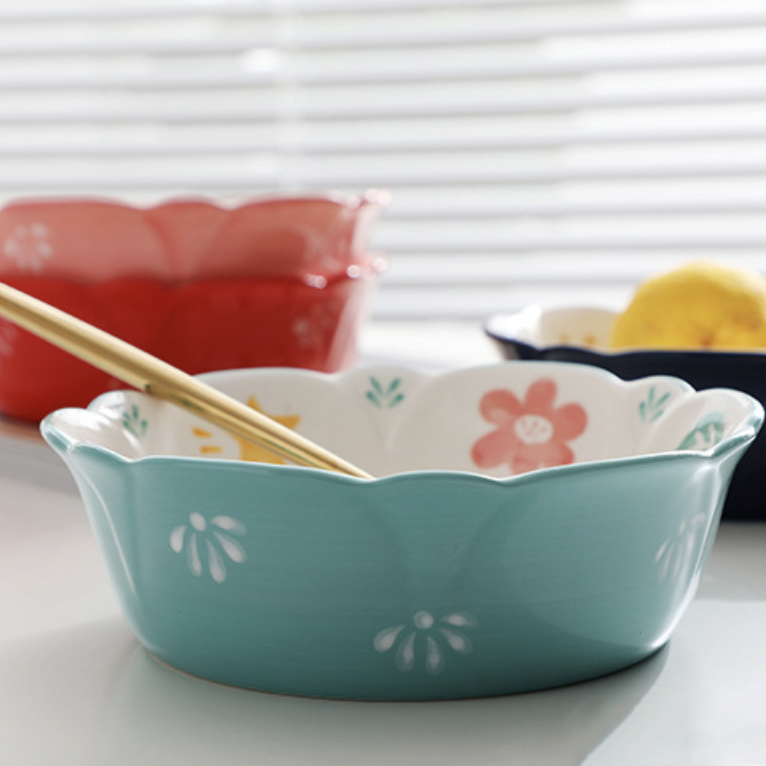 Snack Bowl with Wavy Rim 300 ml - Bowl,ceramic bowl, snack bowls, curry bowl, popcorn bowls | Bowls for dining table & home decor