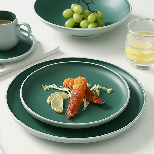 Zoella Dinner Plate Green - Serving plate, rice plate, ceramic dinner plates| Plates for dining table & home decor