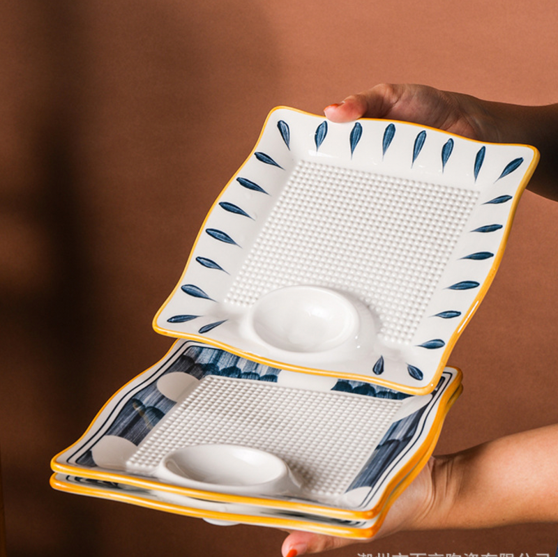 Nitori Dumpling Plate - Serving plate, snack plate, momo plate, plate with compartment | Plates for dining table & home decor