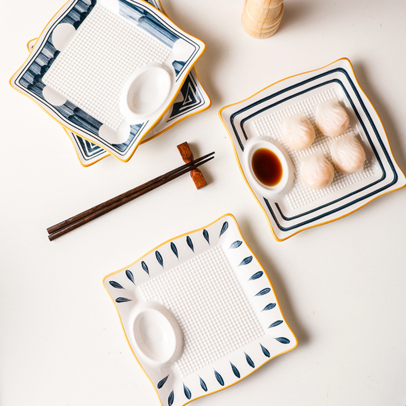 Nitori Dumpling Plate - Serving plate, snack plate, momo plate, plate with compartment | Plates for dining table & home decor