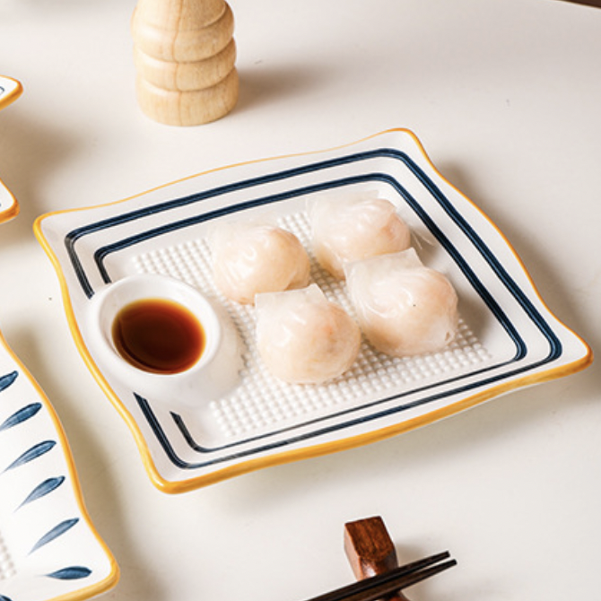 Nitori Dumpling Plate - Serving plate, snack plate, momo plate, plate with compartment | Plates for dining table & home decor