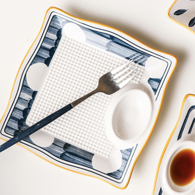 Nitori Dumpling Plate - Serving plate, snack plate, momo plate, plate with compartment | Plates for dining table & home decor