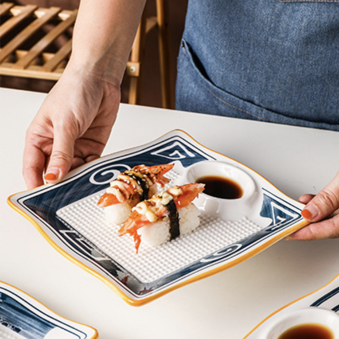 Nitori Dumpling Plate - Serving plate, snack plate, momo plate, plate with compartment | Plates for dining table & home decor