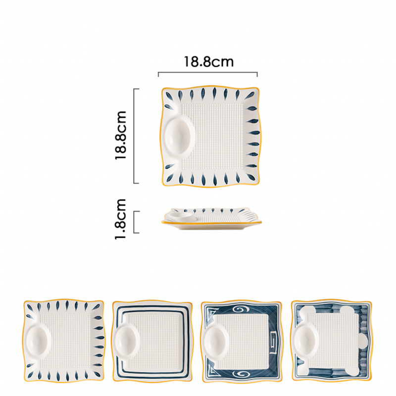 Nitori Dumpling Plate - Serving plate, snack plate, momo plate, plate with compartment | Plates for dining table & home decor