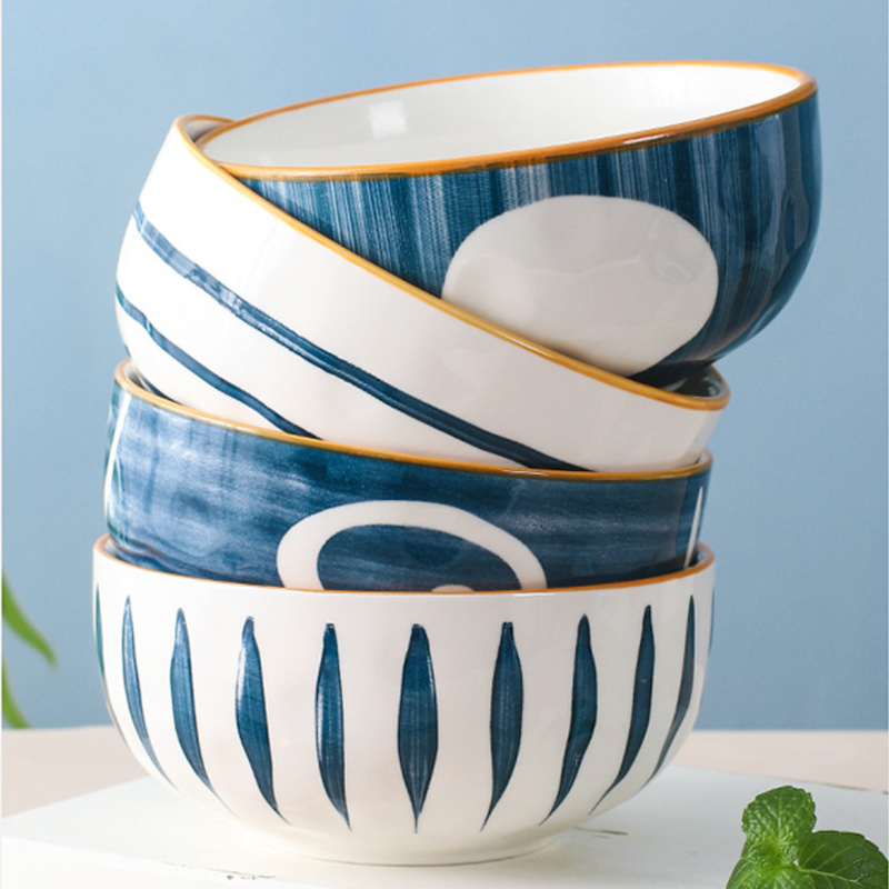 Nitori Dots Ceramic Bowl With Airtight Lid 650ml - Salad bowls, serving bowl with lid, ceramic bowls with lids, noodle bowl, micro oven bowl | Bowls for dining table & home decor