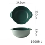 Zoella Ceramic Bowl Green - Bowl, ceramic bowl, serving bowls, noodle bowl, salad bowls, bowl for snacks, baking bowls, large serving bowl, bowl with handle | Bowls for dining table & home decor