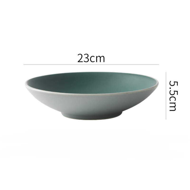 Zoella Noodle Plate Green - Serving plate, pasta plate, lunch plate, deep plate | Plates for dining table & home decor